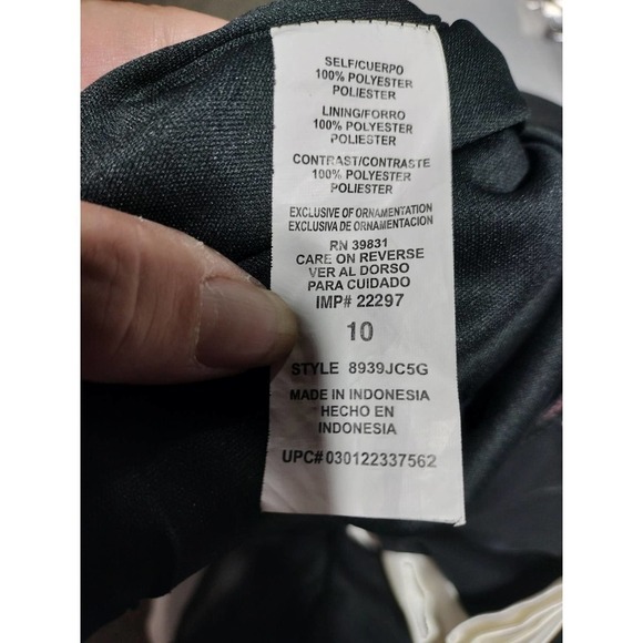 My Michelle black w/ white asymmetrical formal dress sleeveless mini size 10 - Picture 8 of 8